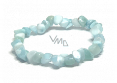 Larimar Troml bracelet elastic natural stone made of shiny and rounded stones 3 - 5 mm / 16 - 17 cm, stone of mythical Atlantis