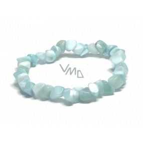 Larimar Troml bracelet elastic natural stone made of shiny and rounded stones 3 - 5 mm / 16 - 17 cm, stone of mythical Atlantis