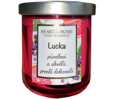 Heart & Home Fresh grapefruit and blackcurrant soy scented candle with the name Lucka 110 g