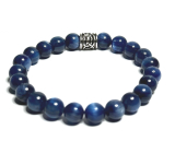 Kyanit blue bracelet elastic natural stone, ball 8 mm / 16-17 cm, stone link