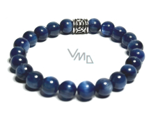 Kyanit blue bracelet elastic natural stone, ball 8 mm / 16-17 cm, stone link