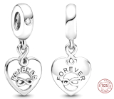 Charm Sterling silver 925 Forever friends, infinity bracelet pendant, friendship
