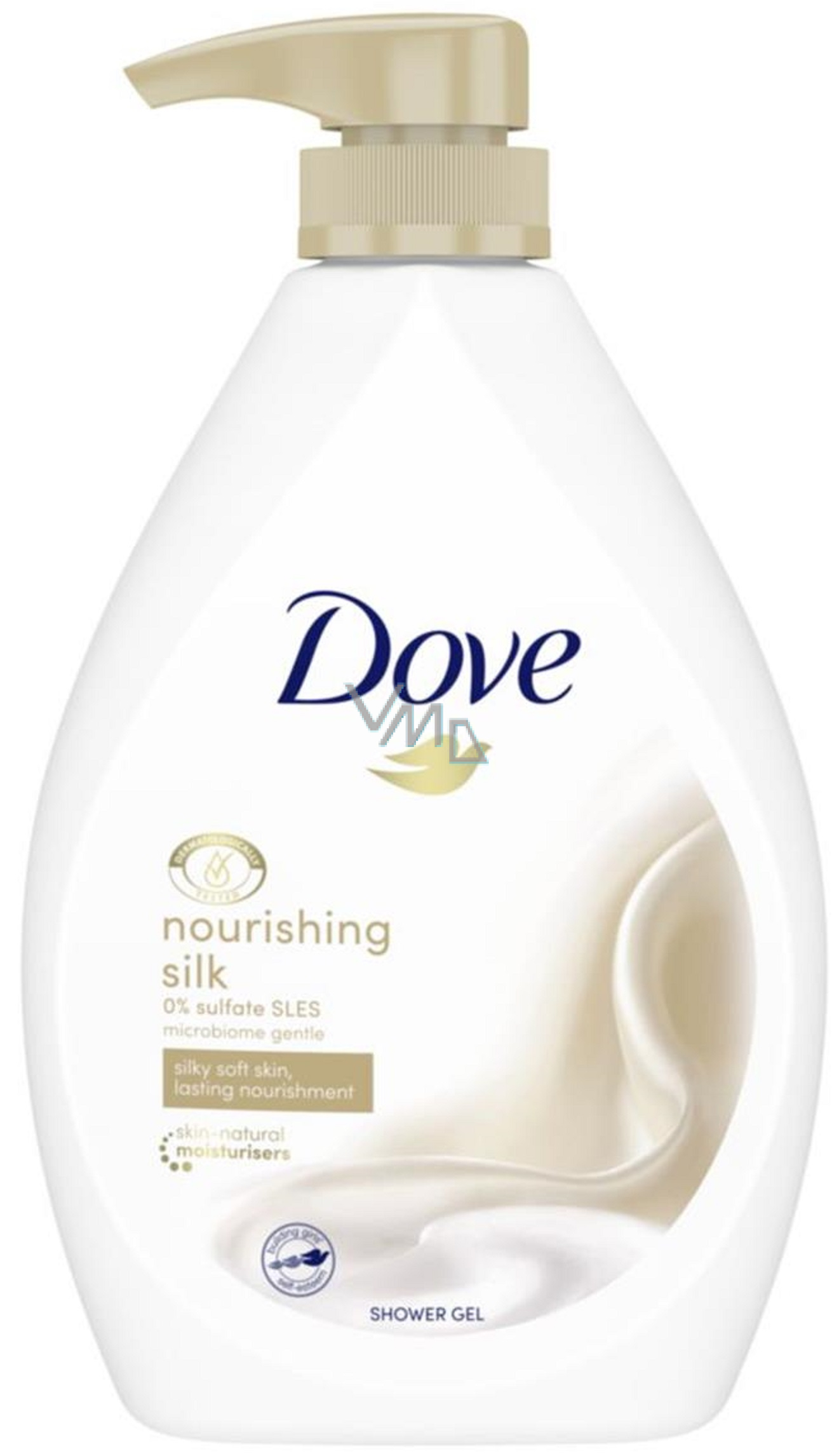 Dove Nourishing Silk shower gel for longlasting nourished skin pump