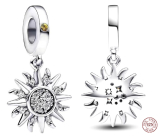 Sterling Silver 925 Sparkling Sun Charm, Universe Bracelet Pendant