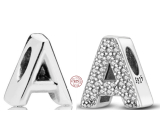 Charm Sterling silver 925 Alphabet letter A, bead for bracelet
