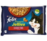 Felix Sensations Jellies Multipack beef and chicken in flavoured jelly, complete food for adult cats 4 x 85 g