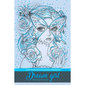 Ditipo Relaxation colouring book Dream girl A4 blue 10 pages