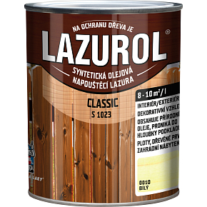Lazurol Classic S1023 thin-layer wood stain with oil content, 0010 white, 750 ml