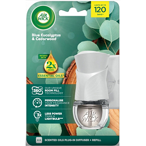 Air Wick Essential Oils Blue Eucalyptus & Cedarwood Electric Air Freshener Complete 19 ml