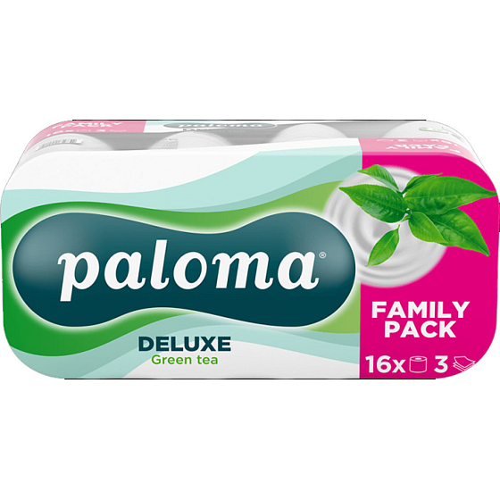 Paloma 3-ply toilet paper Green Tea, 16 rolls