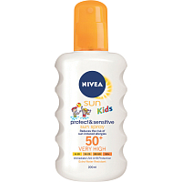 Nivea Sun Kids SPF 50+ Protect & Sensitive Children's Sunspray, 200 ml