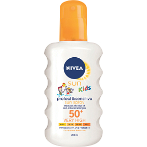 Nivea Sun Kids SPF 50+ Protect & Sensitive Children's Sunspray, 200 ml