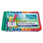 Clanax Plastic Colorful Clothespins 36 Pieces