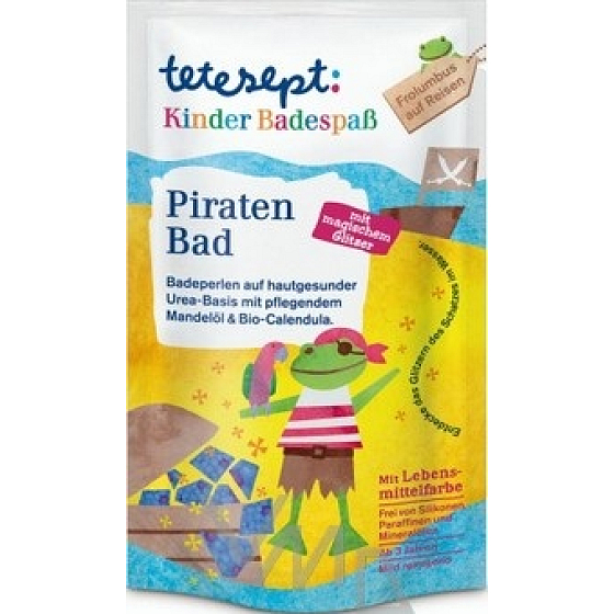 Tetesept Pirate Bath Pearls amazing water color, effect with glitter and crackle for boys 80 g