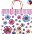 Nekupto Gift kraft bag 32.5 x 26 x 13 cm Flowers 1 piece 125