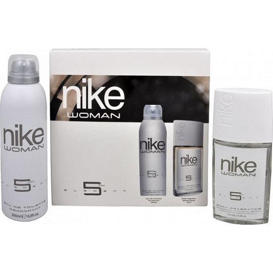 Nike 5th Element for Woman perfumed deodorant glass for women 75 ml + deodorant spray 200 ml, cosmetic set