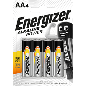 Energizer Alkaline Power AA Battery, 4 pcs