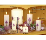 Lima Flower Lavender scented candle white with decal lavender cylinder 50 x 100 mm 1 piece