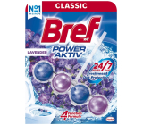 Bref Power Aktiv 4 Formula Lavender toilet block for hygienic cleanliness and freshness of your toilet, colours the water 50 g