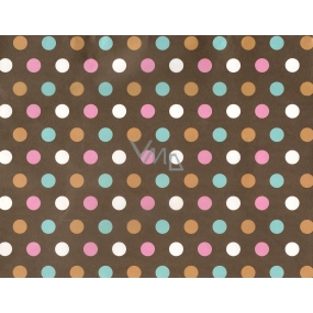 Nekupto Gift kraft bag 23 x 18 x 10 cm Brown with polka dots 1 piece