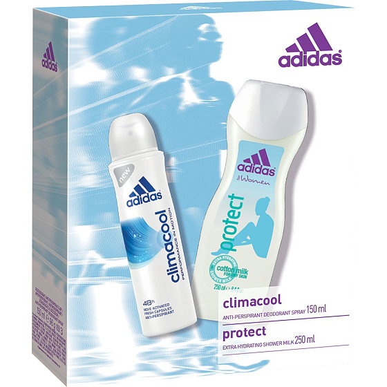 Adidas Climacool deodorant antiperspirant spray 150 ml + Protect shower gel 250 ml, for women cosmetic set
