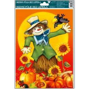 Window foil without glue scarecrows scarecrow and sunflower 30 x 20 cm