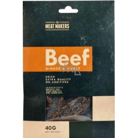 Jerky Ginger & Honey Meat Makers Flavored thin slices of beef leg preserved by drying 40 g