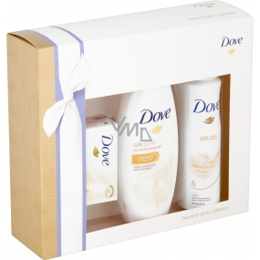 Dove Silk Glow Nourishing Shower Gel 250 ml + toilet soap 100 g + Silk Dry antiperspirant spray 150 ml, cosmetic set