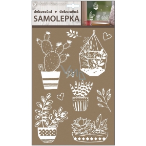 Self-adhesive decoration flowers white 30 x 21 cm