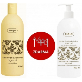 Ziaja Argan oil body lotion 400 ml + Argan oil shower gel with oil 500 ml, duopack