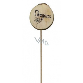 Bohemia Gifts Wooden Herb Marker with Print - Oregano, Circle Diameter is 5 - 8 cm