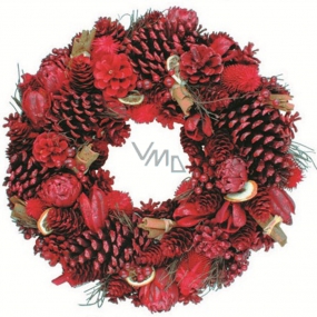 Large red wreath with cinnamon 40 cm