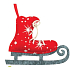 Felt skates red for hanging 12 cm
