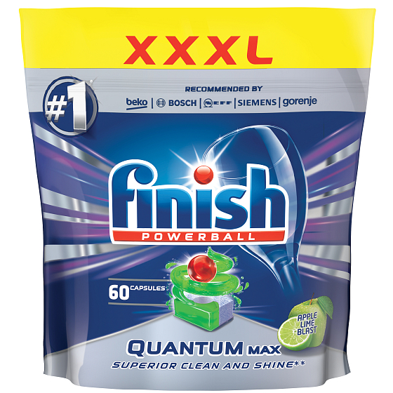 Finish Quantum Max Apple & Lime Blast dishwasher tablets 60 pieces 930 g