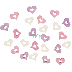 Wooden hearts 2 cm 24 pieces