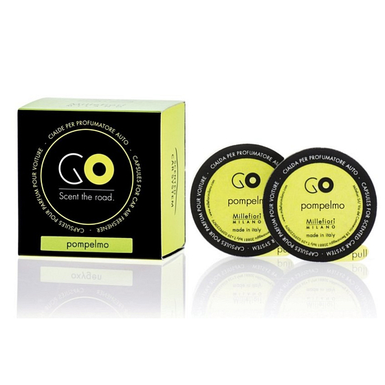 Millefiori Milano Go Pompelmo - Grapefruit car fragrance refill, smells up to 2 months 2 x 13 g