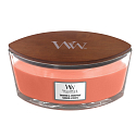 WoodWick Tamarind & Stonefruit - Tamarind and stone scented candle with wooden wide wick and boat lid 453 g