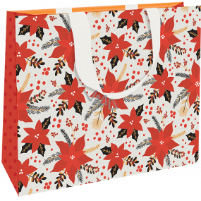 Nekupto Gift paper bag luxury 30 x 23 cm Poinsettia WLFL 1996