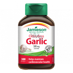 Jamieson Odorless garlic 500 mg, food supplement with plant extract 300 capsules