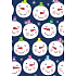 Ditipo Gift wrapping paper 70 x 500 cm Blue heads of snowmen