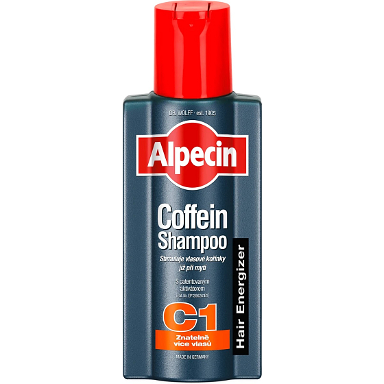 Alpecin Energizer Coffein C1, Caffeine shampoo stimulates hair growth, slows hereditary hair loss 375 ml