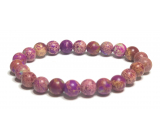 Jasper / Regalite Imperial sea sediment purple bracelet elastic mixed mineral, ball 8 mm / 16 - 17 cm