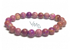 Jasper / Regalite Imperial sea sediment purple bracelet elastic mixed mineral, ball 8 mm / 16 - 17 cm