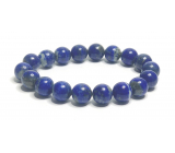 Lapis Lazuli bracelet elastic natural stone, ball 10 mm / 16 - 17 cm, harmony stone