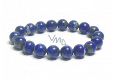 Lapis Lazuli bracelet elastic natural stone, ball 10 mm / 16 - 17 cm, harmony stone