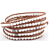 Magnesite / Howlite white bracelet natural stone wrap 5 strands hand knitted bead 4 mm / approx. 90 cm + 10 cm, cleansing stone