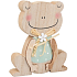 Wooden frog with bow 9,5 x 12 cm