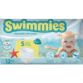 Swimmies swimming diapers 4-9 kg, 12 pcs