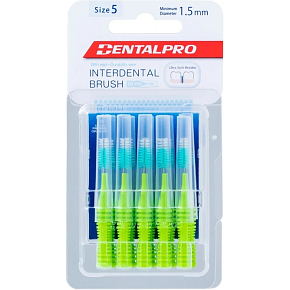 DentalPro interdental brush straight 1.5 mm green, 10 pieces DentalPro interdental brush straight 1.5 mm green, 10 pieces