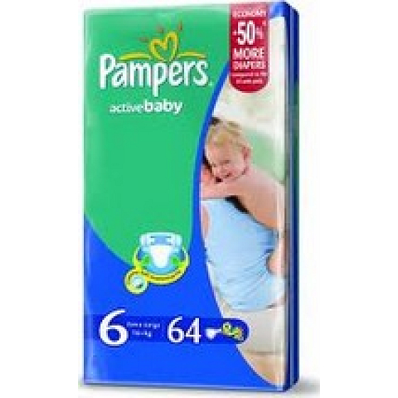 Pampers Active Baby 6 Extra Large 16 + kg diaper panties 64 pieces